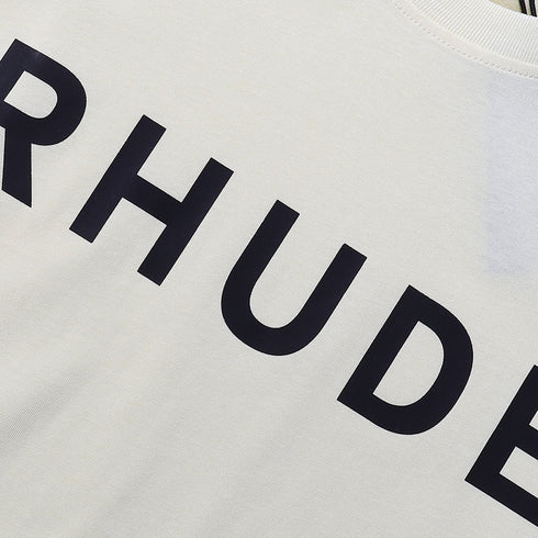 Rhude T-shirts Sailing Nautical Printing Cotton Casual Short Sleeves Men and Women