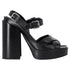 Women's Jil Sander Ankle Strap Platform Sandals in Black Leather