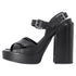 Women's Jil Sander Ankle Strap Platform Sandals in Black Leather
