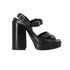 Women's Jil Sander Ankle Strap Platform Sandals in Black Leather