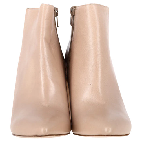 Women's Stuart Weitzman Block-Heel Ankle Boots in Nude Leather