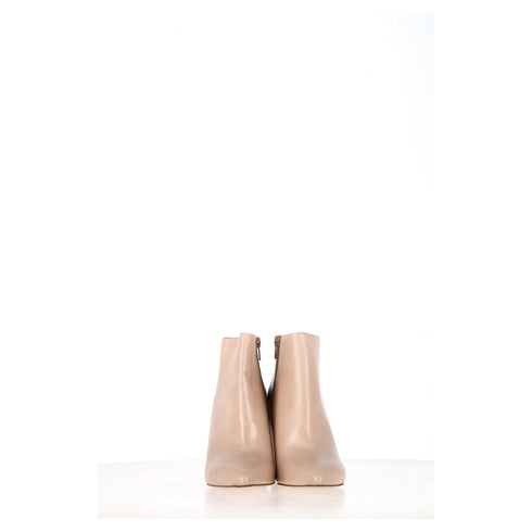 Women's Stuart Weitzman Block-Heel Ankle Boots in Nude Leather