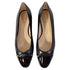 Women's Stuart Weitzman Sleek Cap Toe Bow Flats in Black Leather