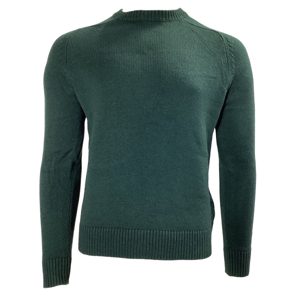 Men's A.P.C. Crewneck Jumper in Green Wool