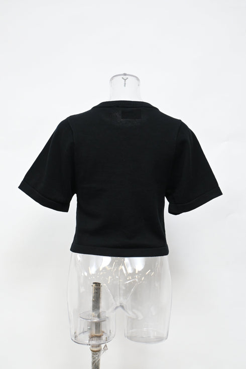 Women's Axel Arigato Knitted Bunny Printed T-Shirt in Black Cotton