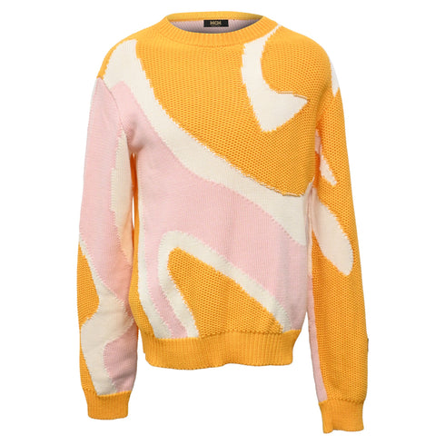 Men's MCM Knitted Color-Block Sweater in Multicolor Cotton