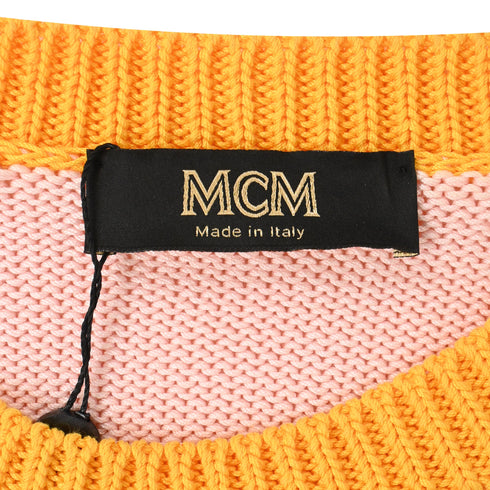 Men's MCM Knitted Color-Block Sweater in Multicolor Cotton