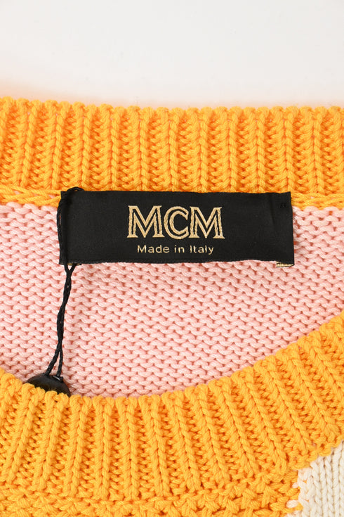 Men's MCM Knitted Color-Block Sweater in Multicolor Cotton