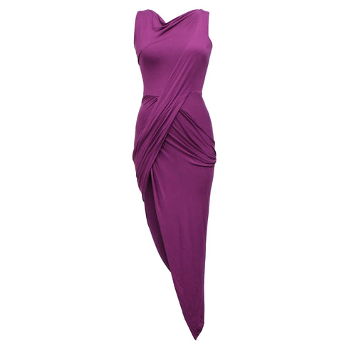 Women's Vivienne Westwood Draped Maxi Dress in Violet Cotton