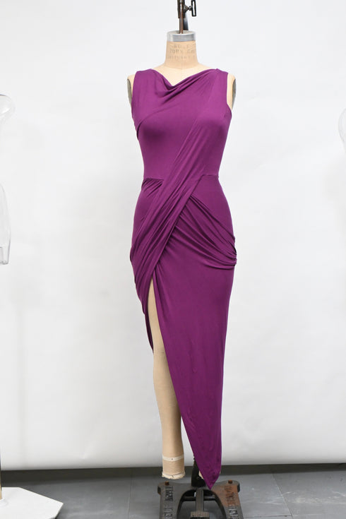 Women's Vivienne Westwood Draped Maxi Dress in Violet Cotton