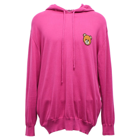Men's Moschino Couture Bear Hoodie in Pink Cotton