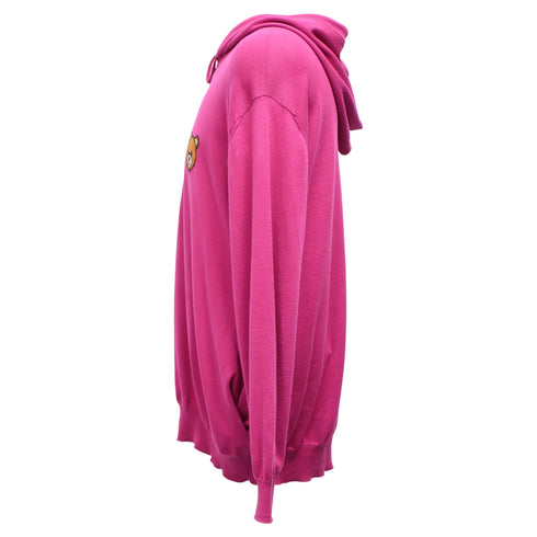 Men's Moschino Couture Bear Hoodie in Pink Cotton