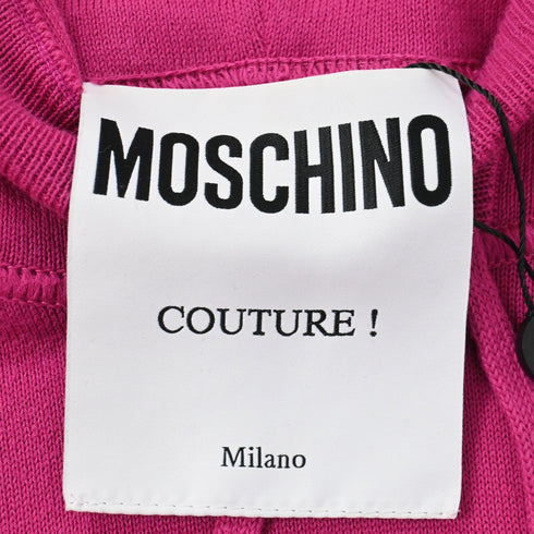 Men's Moschino Couture Bear Hoodie in Pink Cotton