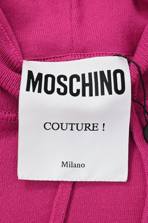 Men's Moschino Couture Bear Hoodie in Pink Cotton