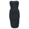 Women's Herve Leger Strapless Banded Pencil Mini Dress in Black Rayon