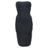 Women's Herve Leger Strapless Banded Pencil Mini Dress in Black Rayon