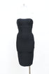 Women's Herve Leger Strapless Banded Pencil Mini Dress in Black Rayon