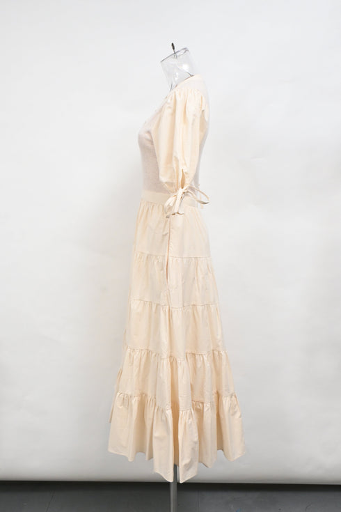 Women's Ulla Johnson Wilda Midi Tiered Dress Cream Cotton