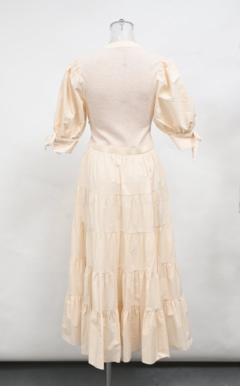 Women's Ulla Johnson Wilda Midi Tiered Dress Cream Cotton