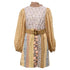Women's Zimmermann Belted Printed Mini Dress in Multicolor Linen