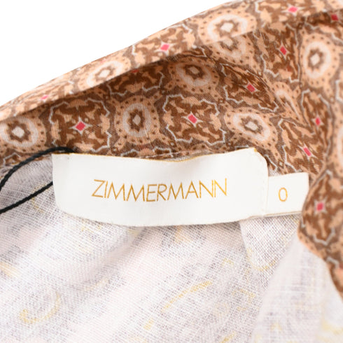 Women's Zimmermann Belted Printed Mini Dress in Multicolor Linen