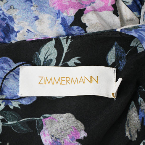 Women's Zimmermann Floral Printed Mini Dress in Multicolor Silk