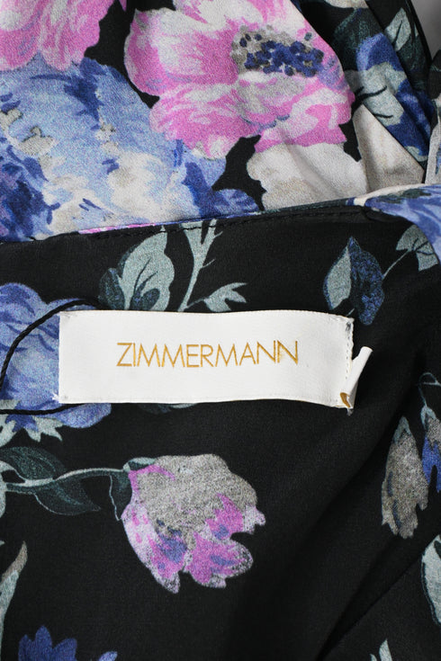 Women's Zimmermann Floral Printed Mini Dress in Multicolor Silk