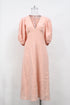 Women's Zimmermann V-neck Midi Dress in Pink Linen