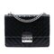 Push Lock Flap Chain Bag Madras Woven Leather Small