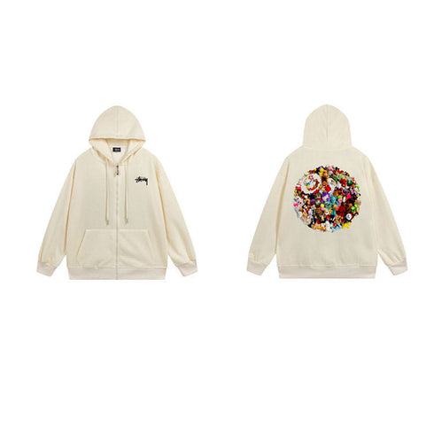 Stussy Hoodie Zip-Up Cardigan Fleece Hooded Sweater