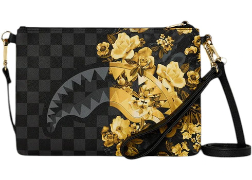 Sprayground Gold Floral Remix Crossover Clutch Bag Black/Gold