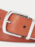 RALPH LAUREN Reversible Pebble Leather Belt Cognac/Burgundy