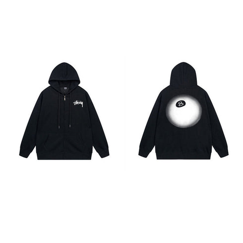 Stussy Hoodie Zip-Up Cardigan Fleece Hooded Sweater