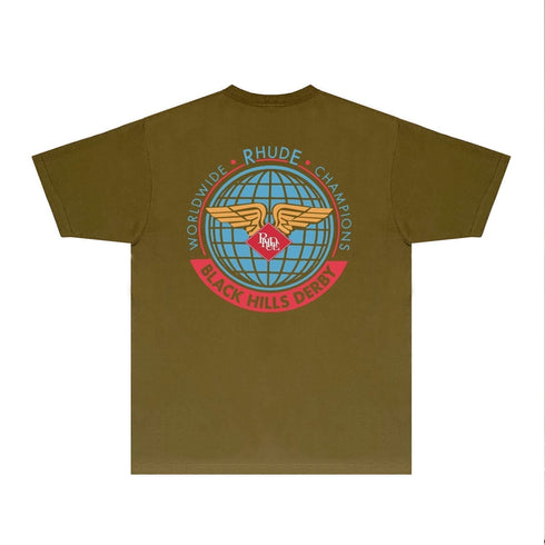 Rhude T-shirts Printed Trendy Pure Cotton