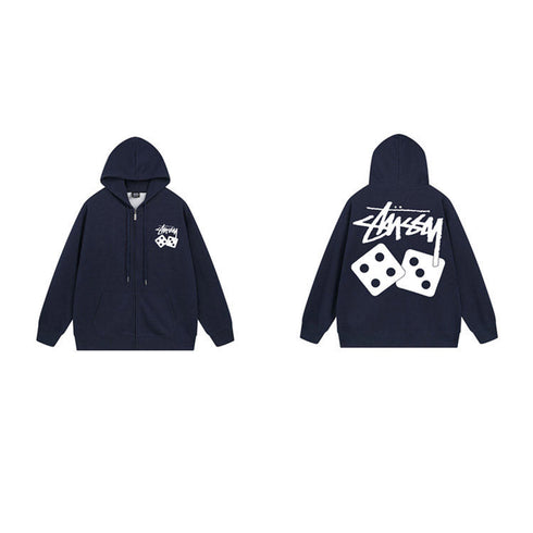 Stussy Hoodie Zip-Up Cardigan Fleece Hooded Sweater