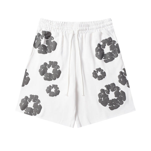 Denim Tears Outfit:T-shirt/Shorts (Separate Purchase Options) Puff Print Short Sleeve T-shirt Loose Couple Shorts Suit