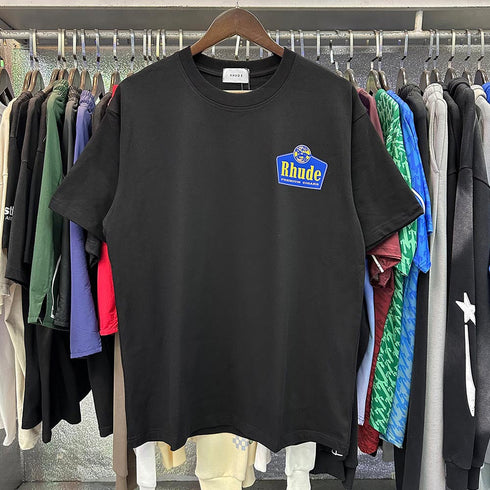 Rhude T-shirts Wine Printing Cotton Casual Short Sleeve Men and Women