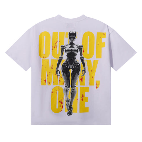 Godspeed T-shirts Technology Robot Printing Cotton Casual Short Sleeve Men and Women