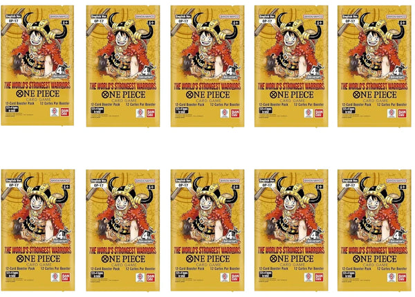 2026 Bandai One Piece Card Game The Worlds Strongest Warriors (OP-17) Booster Pack 10x Lot
