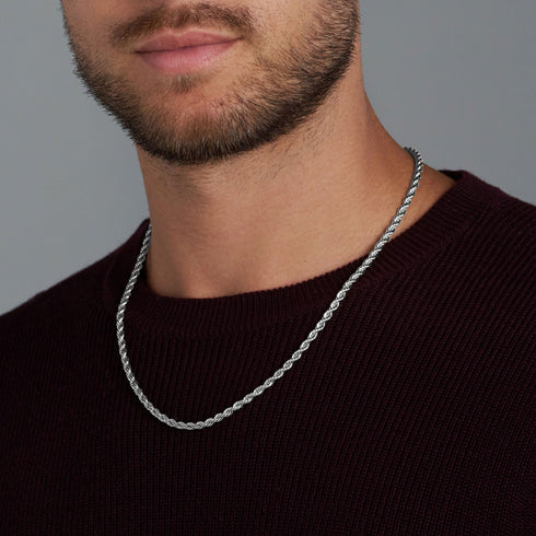 4mm Silver Rope Chain