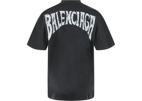Balenciaga Hand Drawn T shirt Faded Black White