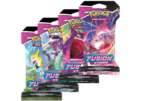 Pokémon Sword & Shield Fusion Strike Sleeved Booster Pack 4x Lot (Artwork May Vary)