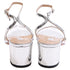 Women's Aquazzura Olie 50 Metallic Sandals in Silver Patent Leather