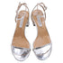 Women's Aquazzura Olie 50 Metallic Sandals in Silver Patent Leather