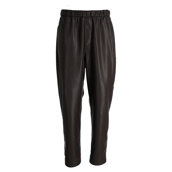 Men's Nanushka Jain Okobor Alt-Leather Relaxed Pants in Black Polyester