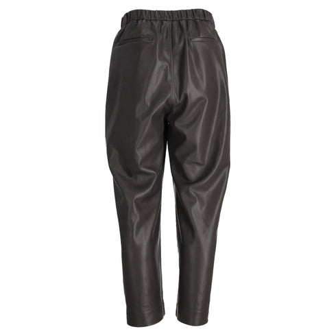 Men's Nanushka Jain Okobor Alt-Leather Relaxed Pants in Black Polyester