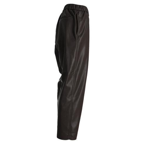 Men's Nanushka Jain Okobor Alt-Leather Relaxed Pants in Black Polyester