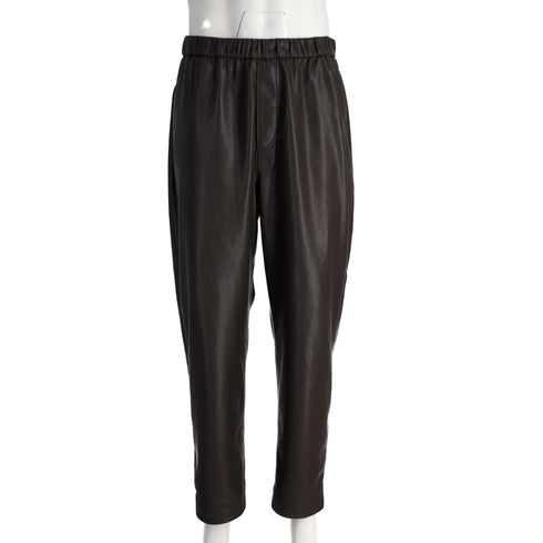 Men's Nanushka Jain Okobor Alt-Leather Relaxed Pants in Black Polyester
