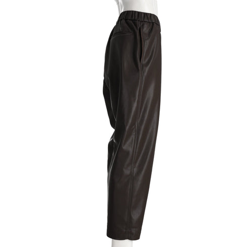 Men's Nanushka Jain Okobor Alt-Leather Relaxed Pants in Black Polyester