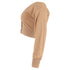Women's Alexander Wang Sheer Yoke Cropped Cardigan in Brown Wool